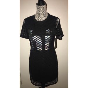 Cute Netted Dress with iridescent “Hi”